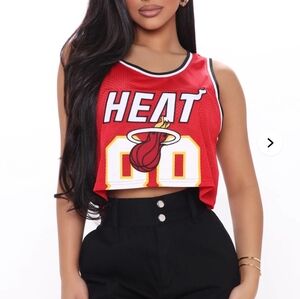 NBA Red Miami Heat basketball jerseyTop Women Size 1XL
